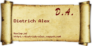 Dietrich Alex névjegykártya